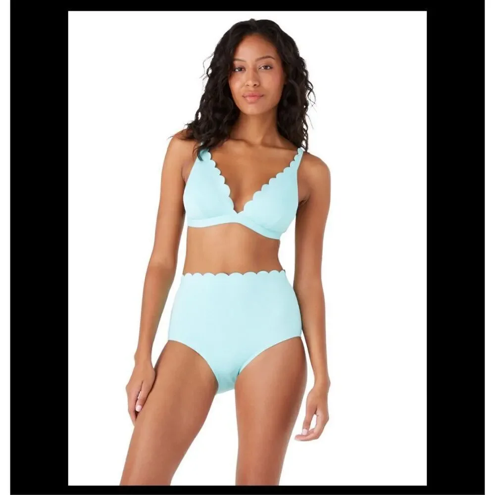 NWT Kate Spade Pique Scallops Bikini Bottom Size Large